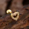 Unha de Osso de Orelha Zircônia de Aço Inoxidável Casual e Personalizada, Joia de Piercing de Unha de Orelha Micro-Embutida Exquisita e Compacta 0.8*6*4mm