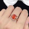 Zircônio Colorido Fanta Celebridade da Internet Ao Vivo Venda Quente Novo Conjunto de Grupo Elegante Vazado com Banho de Ouro Rosa 18K Anel Aberto para Mulheres