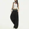 Diseño de cintura de cuadros estilo americano, pantalones casuales de pierna ancha para mujer, nueva colección primavera/otoño, corte holgado, versátiles y con una silueta fluida de pierna recta.