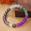Pulsera de Cristal Natural de Producto Nuevo Transfronterizo Cuerda Elástica de Círculo Sencillo Pulsera de Obsidiana Piedra Ojo de Tigre para Hombres y Mujeres