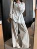 Camiseta blanca de color liso con cuello redondo, holgada, con costuras de encaje y protección solar fina, de manga larga, informal, transpirable, para otoño