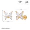 Aretes de Tuerca de Mariposa de Plata Esterlina S925 Transfronterizos Europeos y Americanos, Zircón, Nicho, Piercings de Nariz Versátiles de Gama Alta