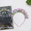 Nueva Diadema de Cumpleaños de Alambre Dorado Brillante Sombrero de Cumpleaños con Letras en Inglés Decoración de Fiesta Atmósfera de Fiesta Tocado para Fotos