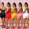 X6278 Transfronterizo Aliexpress Amazon Moda Europea y Americana para Mujer Color Sólido Pluma Tubo Top Sin Mangas Vestido Corto