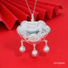 Bolsa Candado Infantil de Plata Esterlina S999 Año del Dragón para Hombre y Mujer Candado de Larga Vida para Niños Candado Seguro Regalo para Recién Nacido Luna Llena Primer Año
