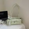 Bolso de hombro PU a cuadros estilo coreano, nuevo modelo primavera 2026, bolso simple para el día a día, bolso de hombro elegante y versátil con alto atractivo estético