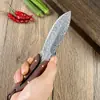 Cuchillo Recto Pequeño con Patrón de Damasco para Exteriores, Cuchillo de Mano Mongol para Cortar Carne, Cuchillo Táctico Multiusos para Acampar y Defensa Personal, Amazon