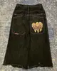 Comercio Electrónico Transfronterizo Jeans de Calle Americanos Y2K Hip-hop Estampado Dibujos Animados Retro Sueltos Jeans de Pierna Ancha para Hombre