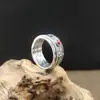 Joyería de Plata de Ley S925 Anillo Giratorio Tallado de Seis Caracteres Verdadaderos Estilo Tibetano Mazo Vajra Anillo Retro de Plata Tailandesa para Hombre