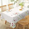 Venta Caliente Transfronteriza Mantel con Estampado de Huevos de Colores Conejo de Pascua Tela Decorativa para Mesa de Comedor Fiesta de Primavera Decoración del Hogar Festival
