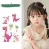 Mundo Pré-Histórico Dinossauro Colorido Glitter Tatuagem Adesivo Fácil de Limpar Braço Peito Fofo e Interessante Adesivo Decorativo Personalizado
