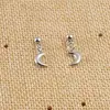 Brincos Redondos de Aço Inoxidável em Estoque para Mulheres, Pingente Série Oceano Grão de 4mm com Pingente, Brincos DIY Modernos e Simples
