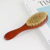 Cepillo para el Cabello de Barbería, Cepillo de Madera Maciza para Cabeza de Aceite, Cepillo Suave para Cortar el Cabello que No Suelta Pelo, Cepillo para Pelo Cortado, Cerdas de Lana Pelo de Caballo