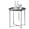 Mesa de Centro Quarto Mesa de Cabeceira Ferro Forjado Mesa Lateral de Sofá Varanda Criativa Mini Simples Pequena Mesa Redonda Atacado Escandinava Dobrável