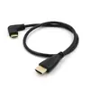 Cabo Mini Mini HDMI para HDMI cotovelo 90 graus linha transparente câmera SLR linha curta 0,5m
