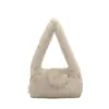 Bolsa peluda super popular de grande capacidade para mulheres, nova moda de inverno 2026, bolsa transversal fofa, design de nicho, bolsa de ombro