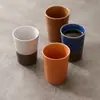 Taza de café de cerámica vintage hecha en fábrica con un diseño ondulado, taza de cerámica particularmente hermosa, exquisita taza de té para oficina