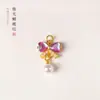 Accesorios de Borlas Chapados en Oro Colgante de Flor de Perla Cadena Colgante Pulsera de Perlas Cadena de Extensión de Doble Anillo Joyería Accesorios Pequeños