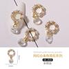 Celebridad en línea joyería de zircona para uñas Color súper brillante que conserva el color Lujo ligero Lazo Perla Fototerapia para uñas Colgante de corazón Diamante decorativo