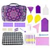Set de Herramientas de Pintura de Diamantes Transfronterizo Nuevo Púrpura Eva Almacenamiento Portátil 60 Botellas Redondas Taladro de Cristal Taladro de Puntos de Plástico