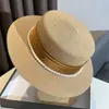 Sombrero de Paja Estilo Hepburn Francés para Mujer, Sombrero de Paja de Alta Gama, Sombrero de Copa Plana de Verano, Elegante Sombrero de Protección Solar para Vacaciones en la Costa para Mujer