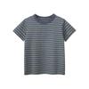 Ropa infantil transfronteriza 2025 ropa infantil de verano camiseta de manga corta a rayas para niños ropa de bebé una generación de cabello