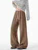 Pantalones casuales de patchwork estilo americano, deconstruidos, fluidos, curvos para hombre, nuevos pantalones rectos de pierna ancha hasta el suelo, tendencia 2026