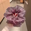 Goma para el pelo de malla con pedrería de alta gama estilo coreano, de doble capa, versátil y elegante, adecuada para coletas bajas y moños