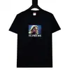 Camiseta de Manga Corta de Algodón Estilo Pareja Moda Callejera Americana Marca Graffiti Divertido Letras Clásicas Estampadas Versión Alta Transfronteriza