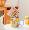 Caneca de Cerâmica Pequena com Flores Frescas Alto Valor Estético Caneca para Casal Escritório de Menina Caneca de Café Criativa Caneca de Café da Manhã