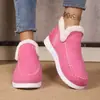 Botas de Algodão Quentes para Mulheres de Venda Quente Transfronteiriças Superfície de Pelo Macio Forro Espessado Botas de Neve Sola Plana Antiderrapante Sapatos de Algodão para Pessoa Preguiçosa