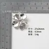 Liga DIY joias 27x26mm trevo de quatro folhas GOODLUCK pingente colar bolsa chaveiro acessórios atacado