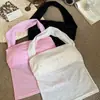 Top de Malla con Pedrería y Cuello Halter Estilo Chica Caliente Deseo Puro para Mujer, Corte Ajustado, Adelgazante, con Copas Integradas, Ropa de Abrigo, Hermoso Top de Espalda