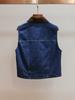 Shenzhen Nanyou Roupas Femininas de Alta Qualidade Verão Novo Estilo Casual Patchwork Gola Lapela Metal Botão Único Jeans Colete Cardigan