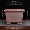 Vaso de flor de orquídea de areia roxa Yixing queima em alta temperatura queima de madeira quadrado retrô tubo de sinalização alto vaso para bonsai de mesa monte antigo atacado