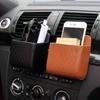 Suprimentos de carro saco de armazenamento de saída de ar de couro de carro caixa de armazenamento multifuncional saída de ar caixa de armazenamento de rack de telefone móvel