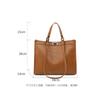 Bolsa Tote Transfronteiriça, Bolsa Grande de Couro Granulado, Bolsa de Mão Feminina com Nova Textura Retrô, Bolsa de Ombro para o Trabalho Outono e Inverno
