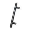 Manija Moderna Minimalista en Forma de T de Tubo Redondo de Acero Inoxidable Color Negro Dorado Cepillado para Puerta de Armario Zapatero Cajón
