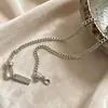 Colar Pingente Letra em Prata de Lei 925, Fashion, Requintado, Simples, Estiloso, Nicho, Personalizado, Design Ins, Corrente para Clavícula para Mulheres