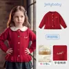 Ropa de punto de lana para niñas Jellybaby 2026 Otoño Nuevo Estilo Cárdigan de punto para niños franceses Ropa de Otoño para Bebés