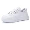 Sapatos Brancos para Mulheres 2024 Primavera e Outono Novos Tênis de Sola Grossa Ins Trbottomy Sapatos Estilo Preppy Sapatos Versáteis Casuais de Sola Macia