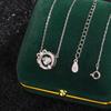 Collar Difeng S999 Plata Pura Manzana Mágica para Mujer Cadena Clavicular de Corazón Fantasía con Lazo Estilo Lujo Accesible Collar Inteligente