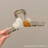 Pinza para el pelo de estrella con garra y estampado de leopardo estilo retro, dulce y fresca, para recogidos, pinza de acetato de gato y tiburón, accesorio de pelo elegante en forma de corazón