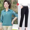 Camisa de fondo de primavera y otoño para mujeres de mediana edad y mayores, estilo occidental, nueva camisa de primavera para madre de mediana edad de 50 años, traje de moda