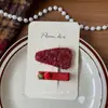 Nuevo Estilo Coreano Tela Lazo Rojo Pasador de Pelo Hecho a Mano Niños Clip Lateral para Flequillo Accesorios para el Cabello de Año Nuevo