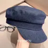 Gorra Newsboy Informal de Mezclilla Simple Coreana Moda Retro de Ala Plana Versátil Gorra de Calle Gorra Newsboy Gorra Azul Marino Gorra de Pintor