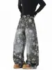 Jeans de Trabajo con Estampado de Estrellas Retro Americano para Hombre, Nuevo Estilo Otoño, Pantalones Casuales de Pierna Ancha Versátiles Adelgazantes, Modernos