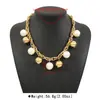 N12818 Collar con Colgante de Perlas y Cadena Gruesa Transfronterizo, Elegante, Moderno, Lujo Accesible y Cadena Cubana de Clavícula de Gama Alta