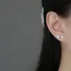Pendientes de Plata Pura S999 con Circonita de Corte Fuego Artificial Brillante Color Dopamina Diseño Suave Único Pendientes al por Mayor