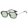 Nuevas Gafas de Sol Estilo Hot Girl Americano Dulce-Cool con Doble Puente Hueco, Gafas de Sol Estilo Aviador con Protección UV para Hombre